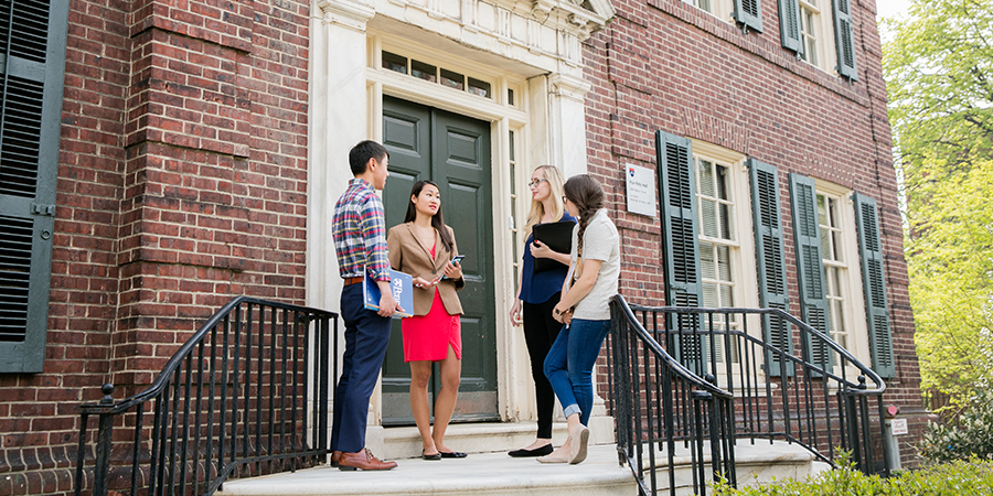 The Fels mansion, gifted to Penn by the Samuel S. Fels Fund in 1950, is the hub where Fels students learn, study, and network. 