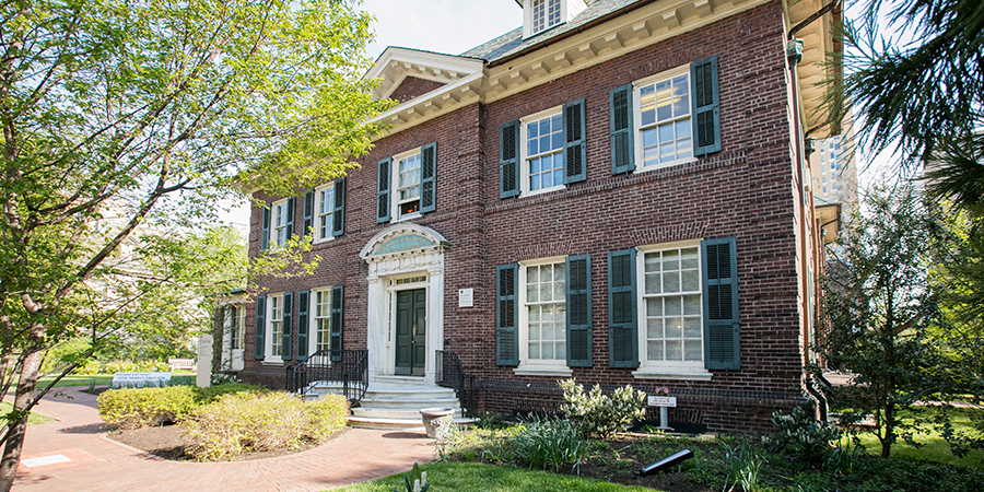 The Fels mansion, gifted to Penn by the Samuel S. Fels Fund in 1950, is the hub where Fels students learn, study, and network.