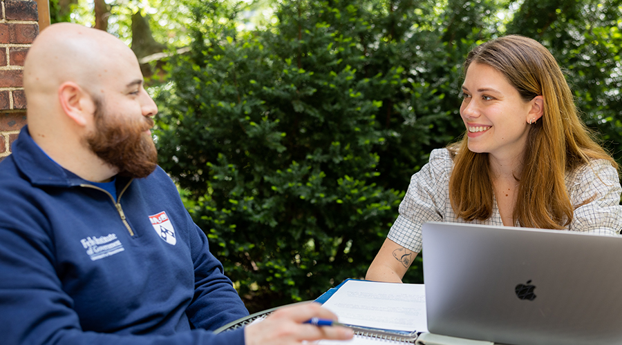 Fels students meeting on campus