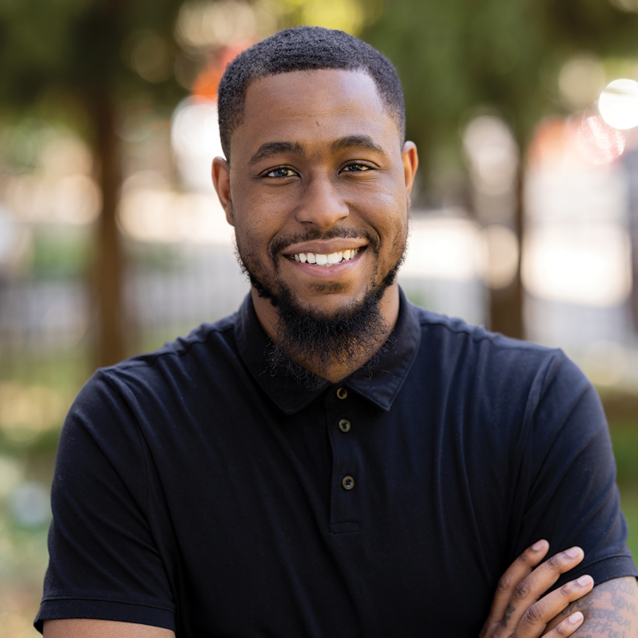 Photo of Marlon Lewis on campus